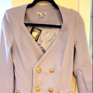 Gold buttoned blazer dress